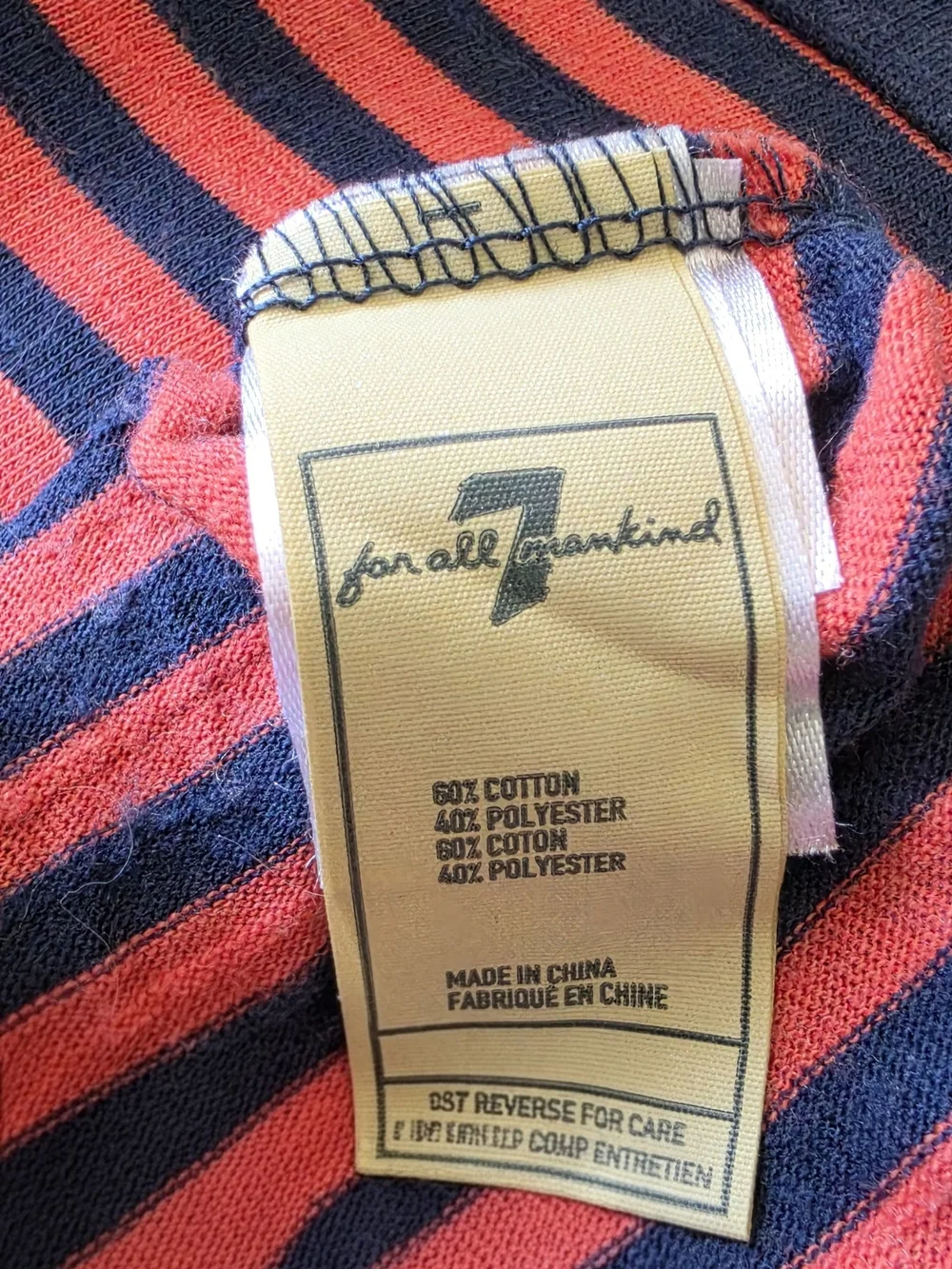 7 For All Mankind Toddler Boy Striped Navy and Red Kids Long-Sleeve Tee